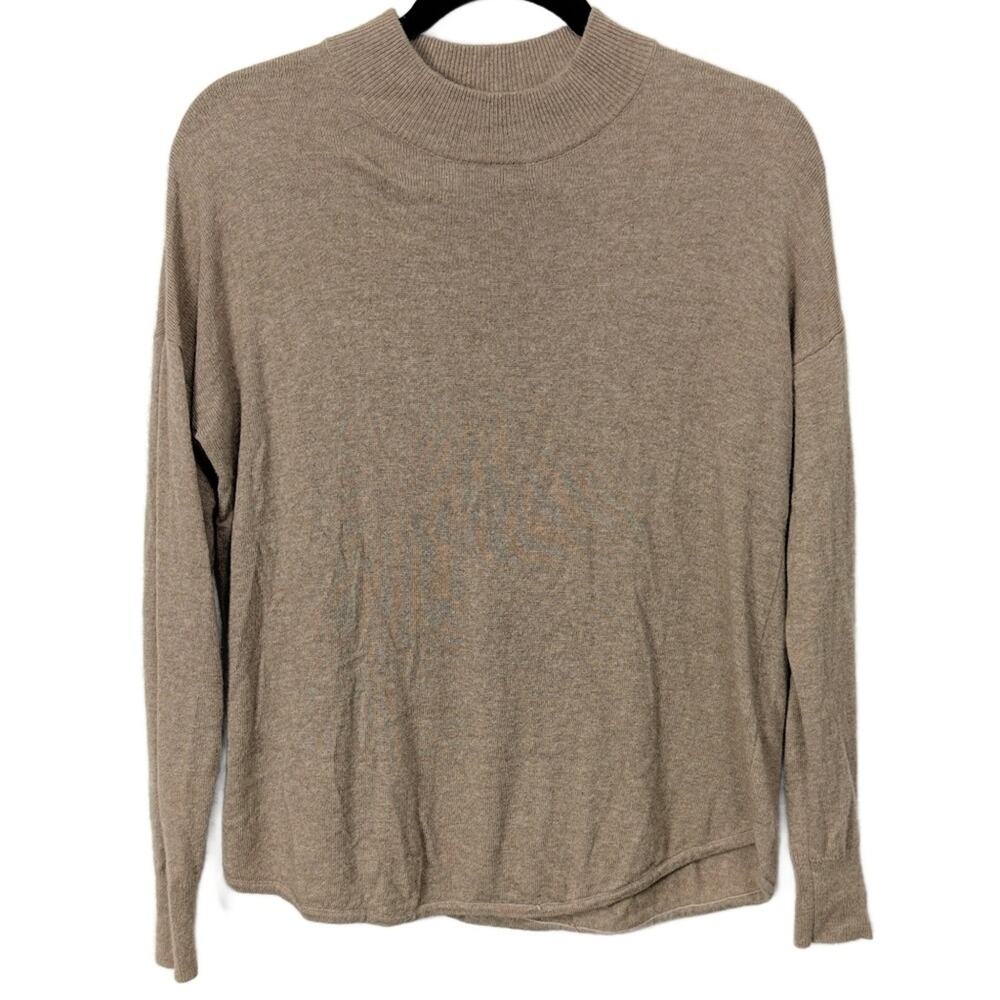 Madewell Beige Mockneck Knit Sweater